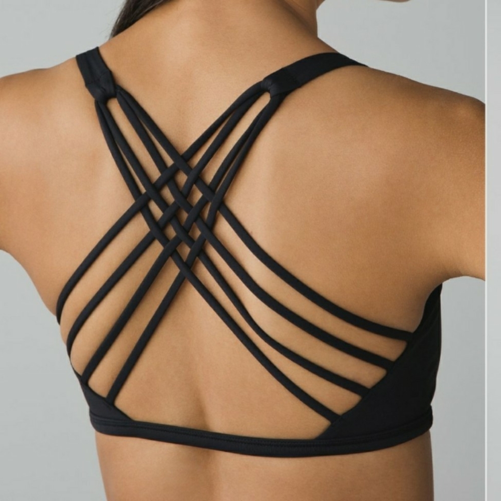 Lululemon Free To Be Bra (Wild). Crossed back. Non padded. Black. Size 8.